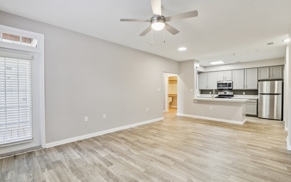 A3 - 1 bedroom floorplan layout with 1 bathroom and 750 square feet (Kitchen + Living Room)