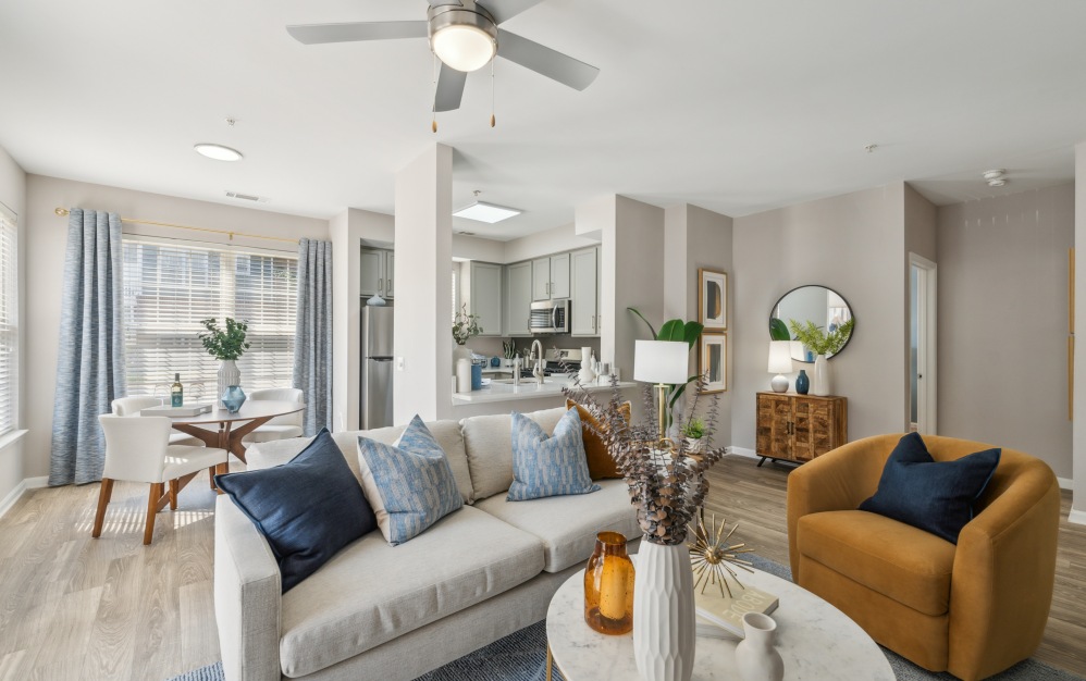 B5 - 2 bedroom floorplan layout with 2 bathrooms and 1111 square feet (Living Room)