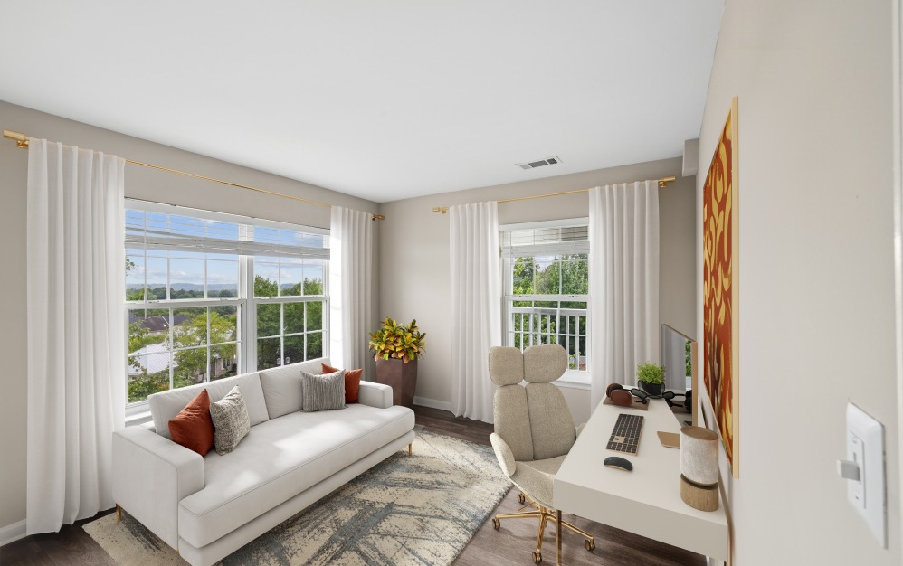 B1 - 2 bedroom floorplan layout with 1 bathroom and 893 square feet (Bedroom ll, 3D)